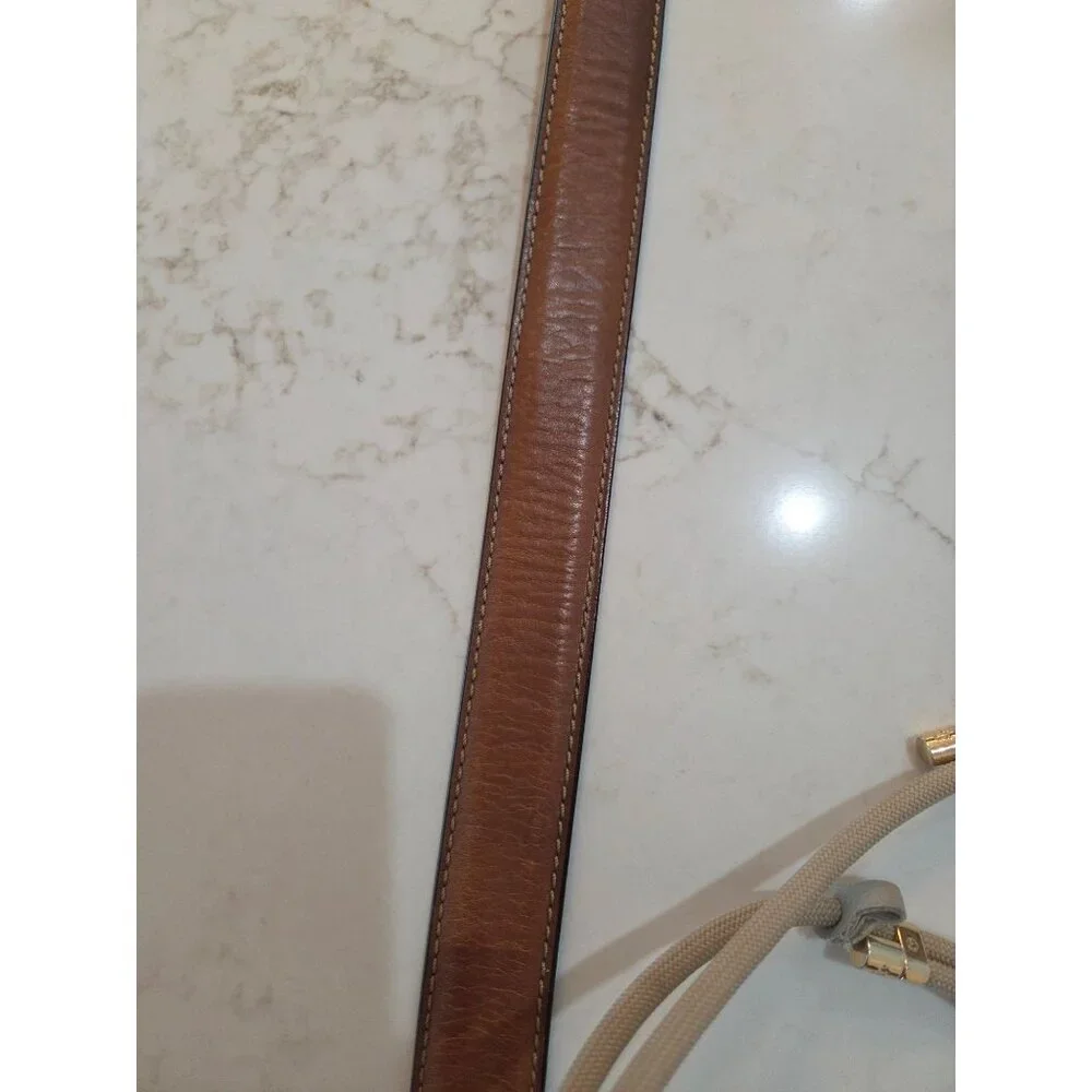 Fossil Mens Aiden Belt Sz 44‎ Deep  Brown Genuine Leather Antique Nickle Buckle
